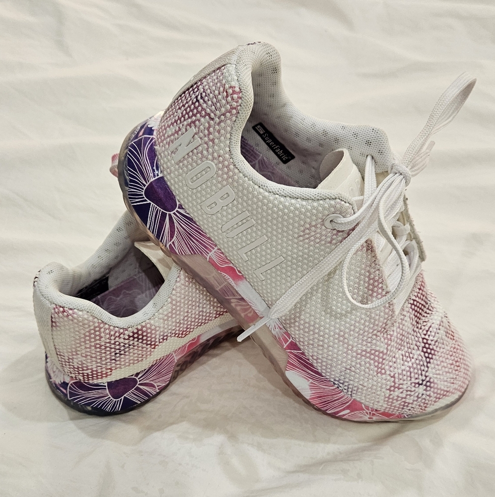 NOBULL Pink and White Athletic Shoes Lightweight Breathable Design